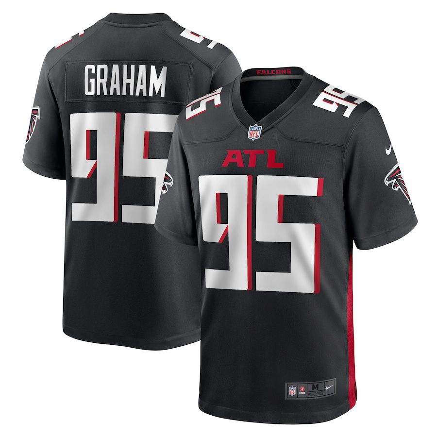 Men Atlanta Falcons 95 Ta Quon Graham Nike Black Game NFL Jersey